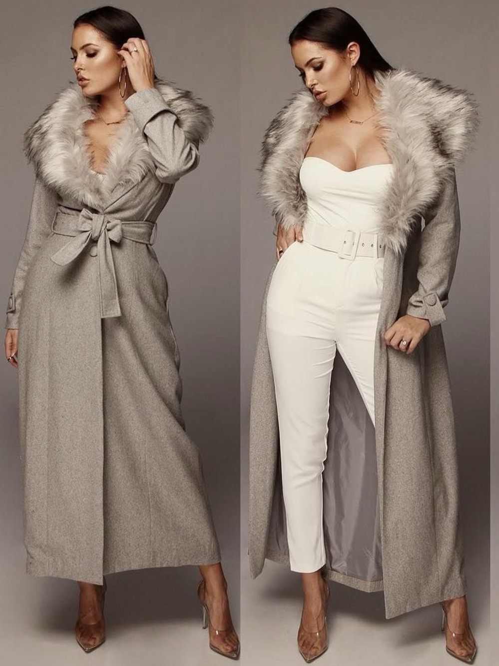 Jluxlabel Grey Waldorf Duster Coat Small